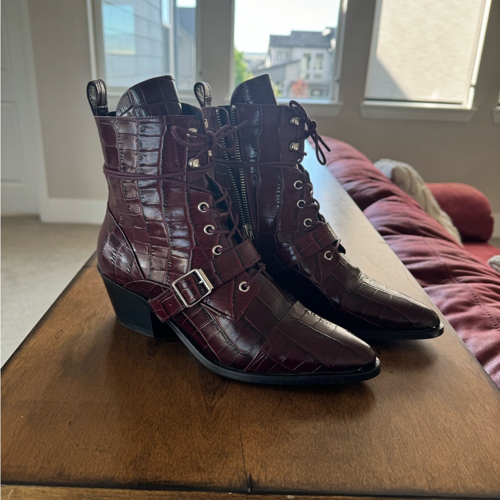 Allsaints Katy Crocodile boots | size 40